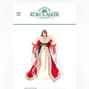 Kurt Adler Angel Lighted Tree Topper